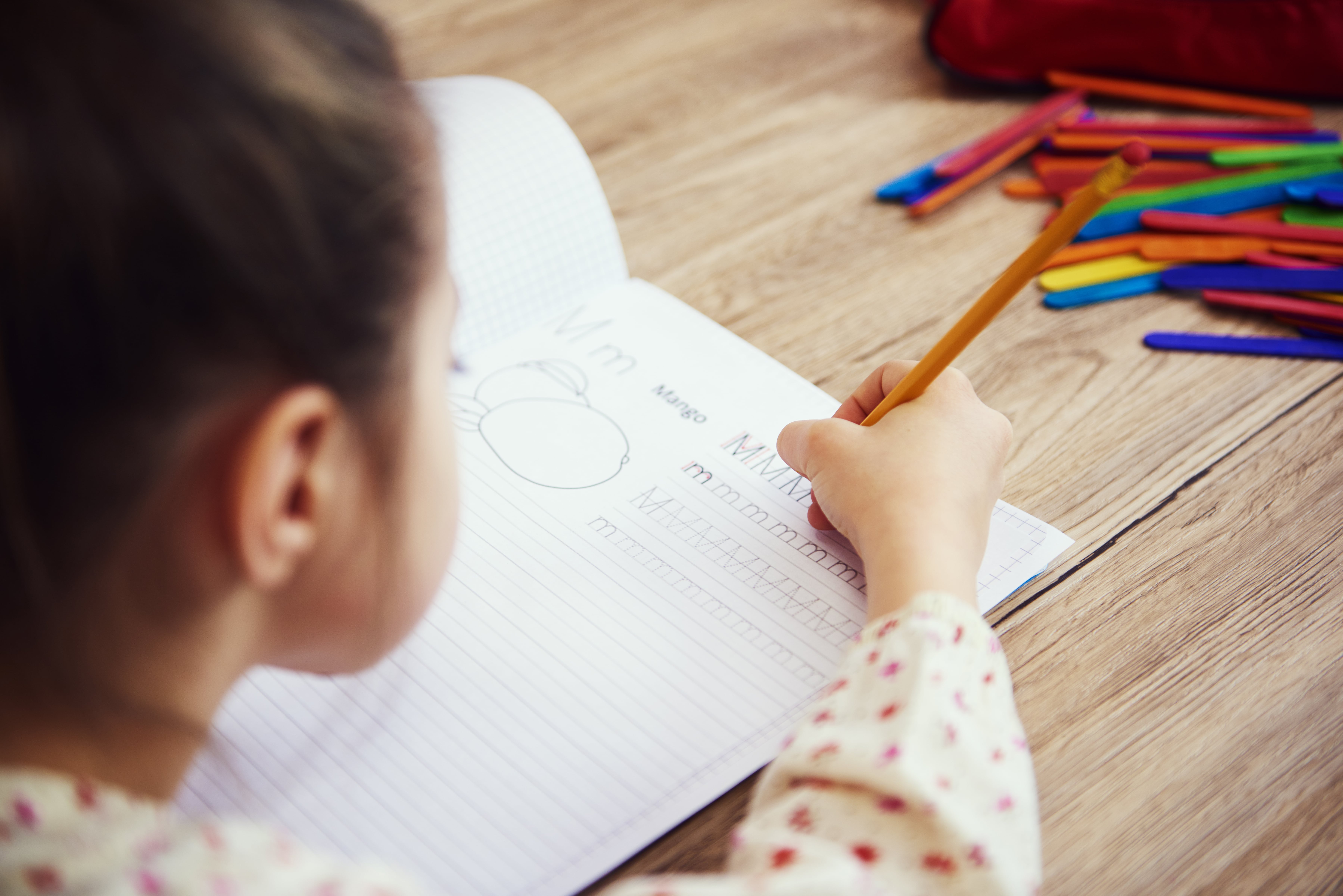 child doing homework